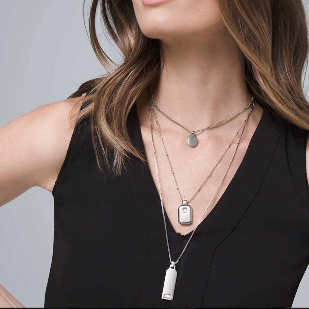 WHBM Convertible Multi Row Pendant Necklace NWT, Swarovski Crystals